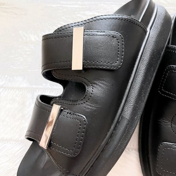 Alexander McQueen Black Leather Hybrid Sandals - Picture 14 of 16